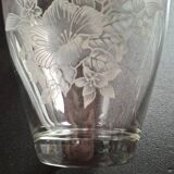 Large engraved crystal vase