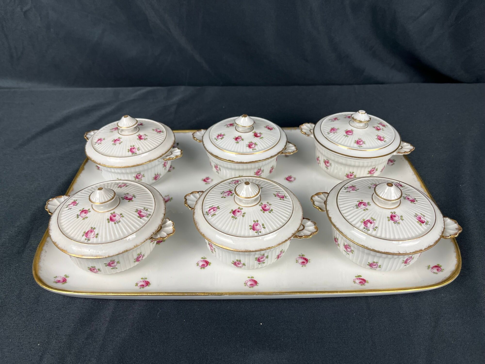 Rovina Epinal service to jars of porcelain cream early twentieth century