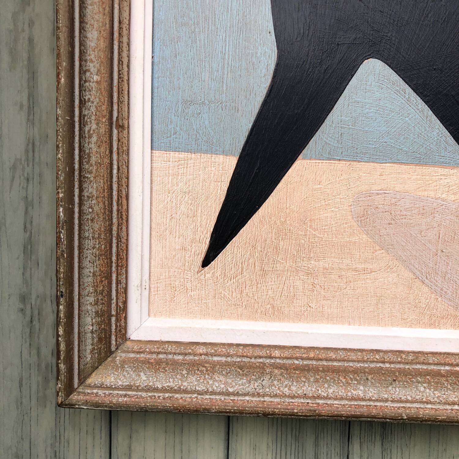 Abstract painting on wood panel