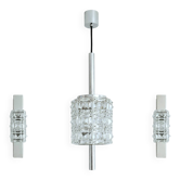 3 luminaires, appliques et lustre Kinkeldey vintage