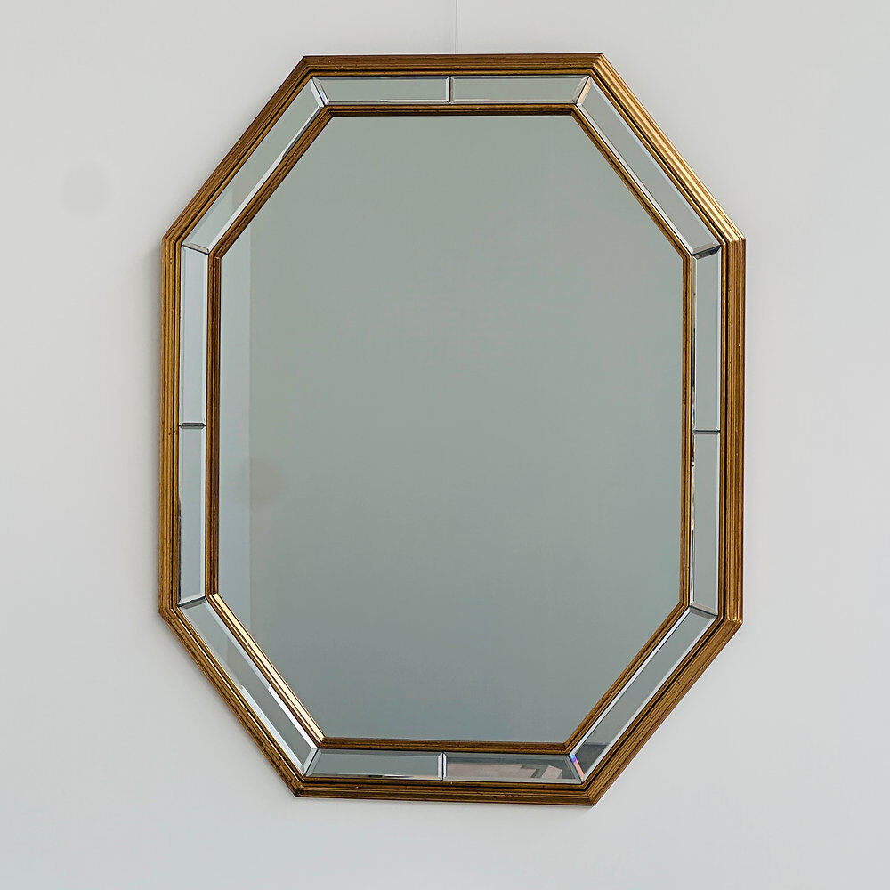 Deknudt mirrored console table and matching octagonal mirror, Belgium, 1980s