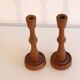 Pair of Scandinavian teak candlesticks 1960