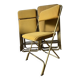 Lafuma folding chairs in velvet and gold metal