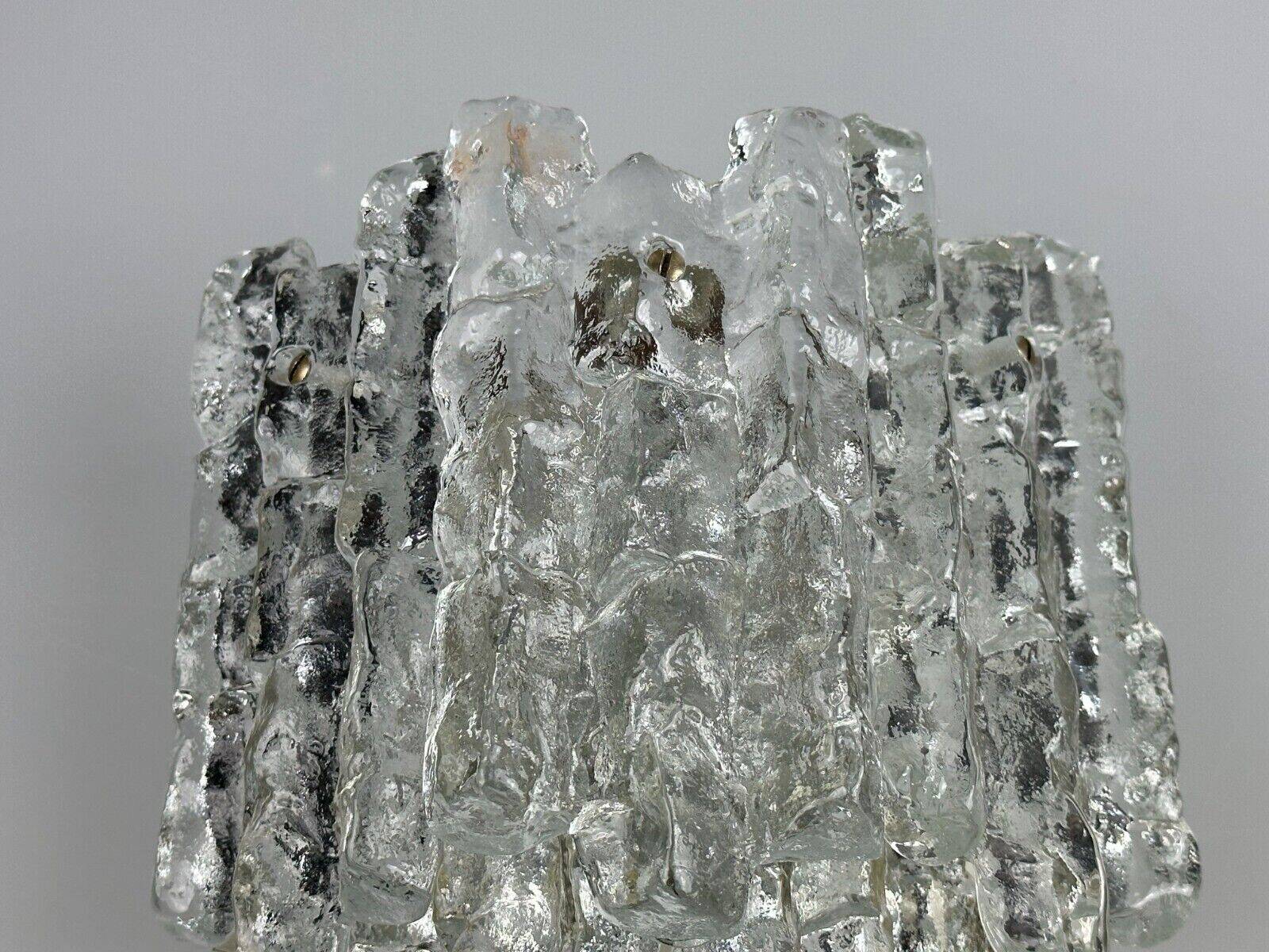60s 70s wall lamp J.T. Kalmar Austria Ice Glass Wall Sconce Space Age