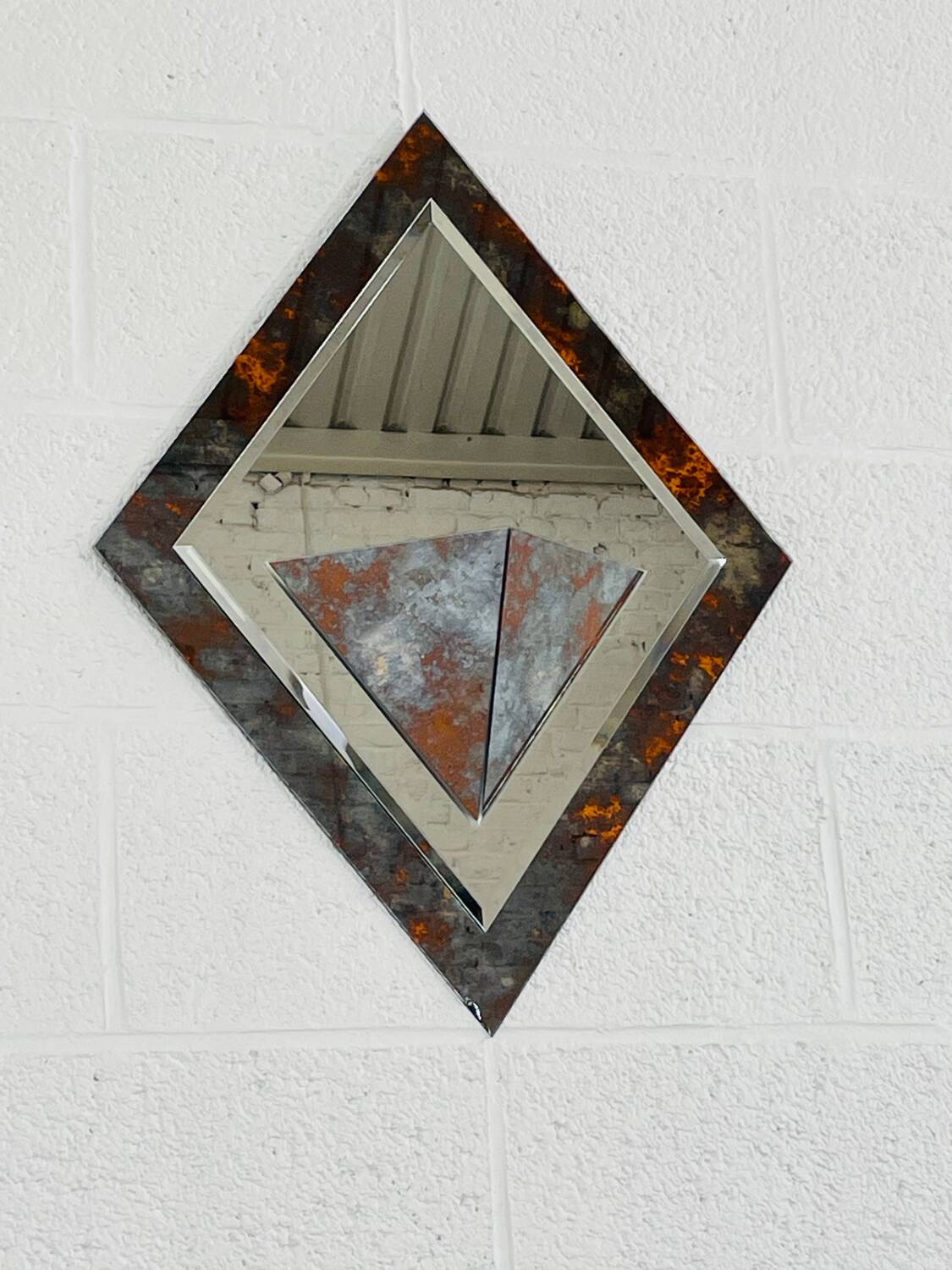 Vintage beveled art deco mirror