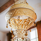 Chandelier macramé crochet 70s