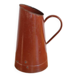 Brown enamelled steel pitcher
