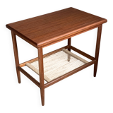 Vintage teak and rope magazine rack coffee table