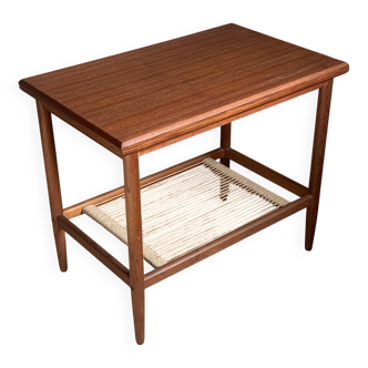 Vintage teak and rope magazine rack coffee table