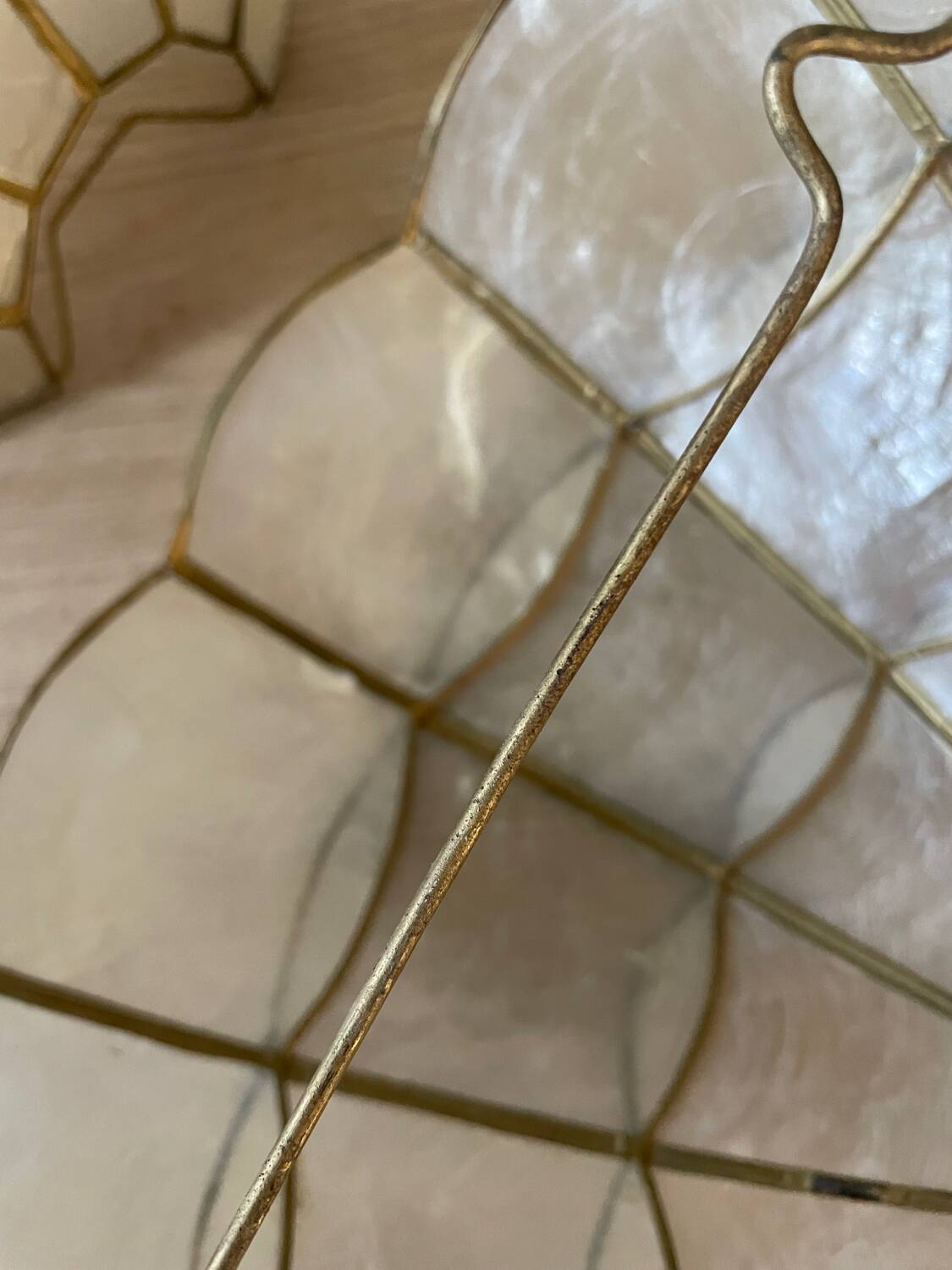 Pair of mother-of-pearl wall lights