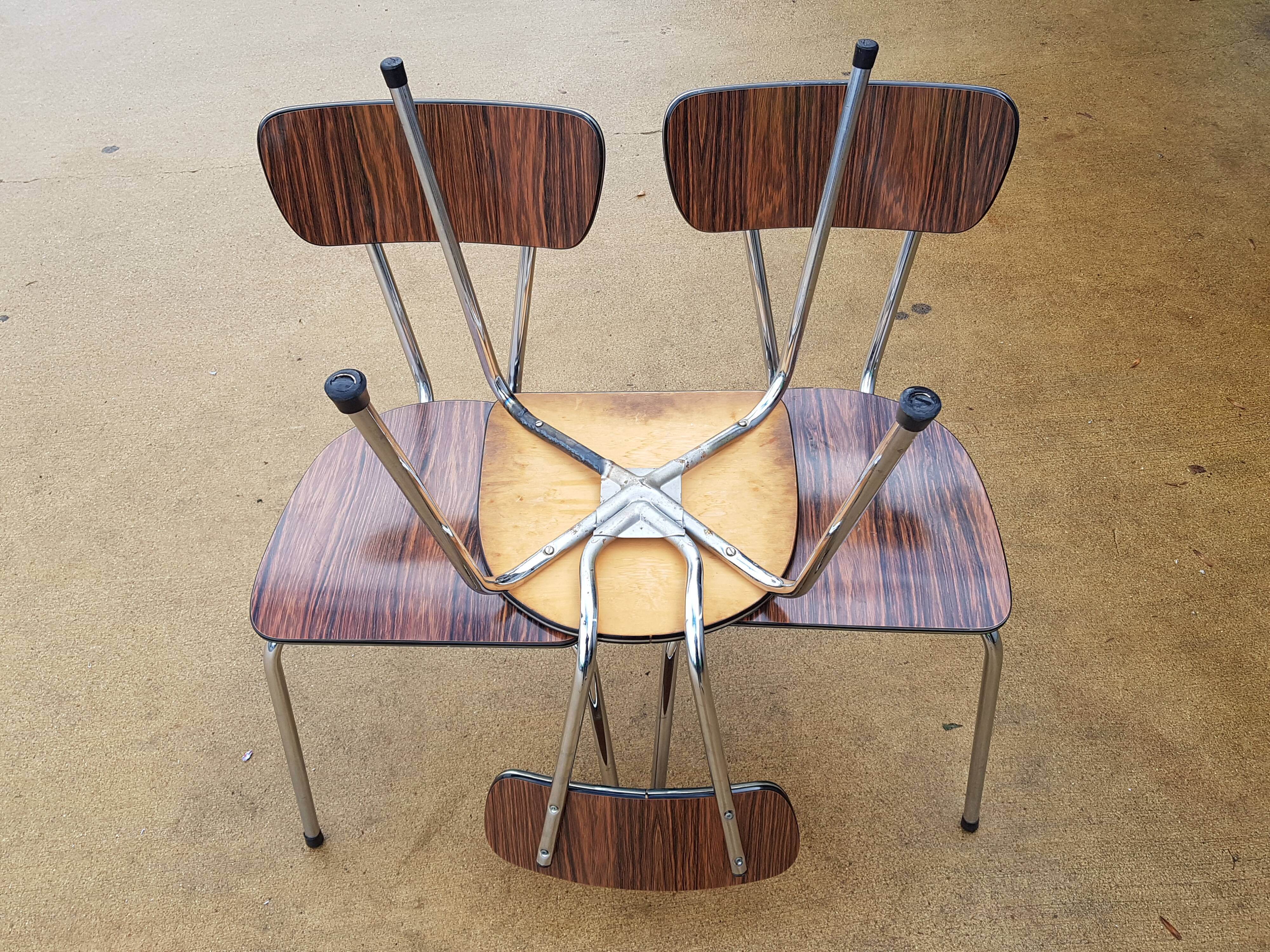 Chaises formicat brun années 1970
