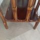 Vintage library 4 levels - wood, bamboo and rattan - retro 80s