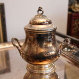 Silver metal tea and coffee set