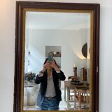 Black lacquered stucco mirror