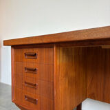 Big vintage Danish freestanding desk in teak