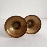 Bougeoirs chandeliers anciens balustre en laiton cuivre