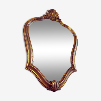 Miroir coquille doré