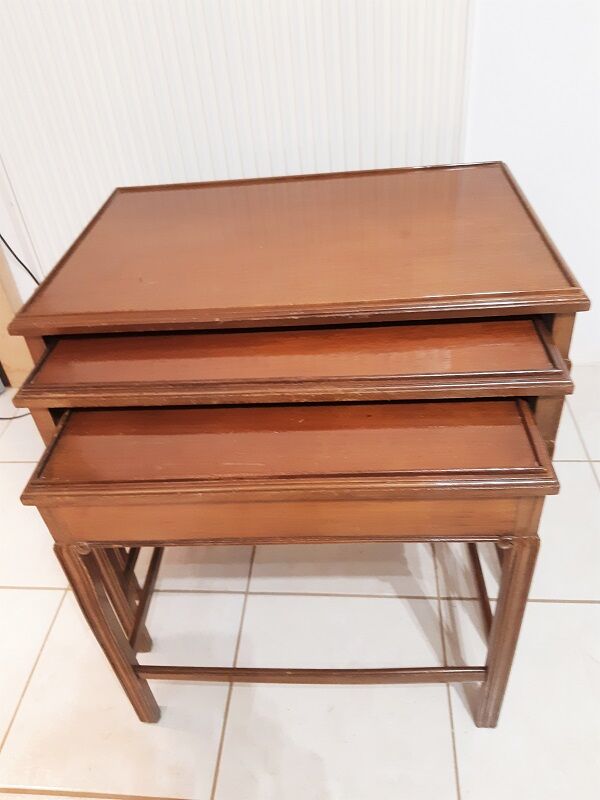 3 30s mahogany pull-out tables in their juice