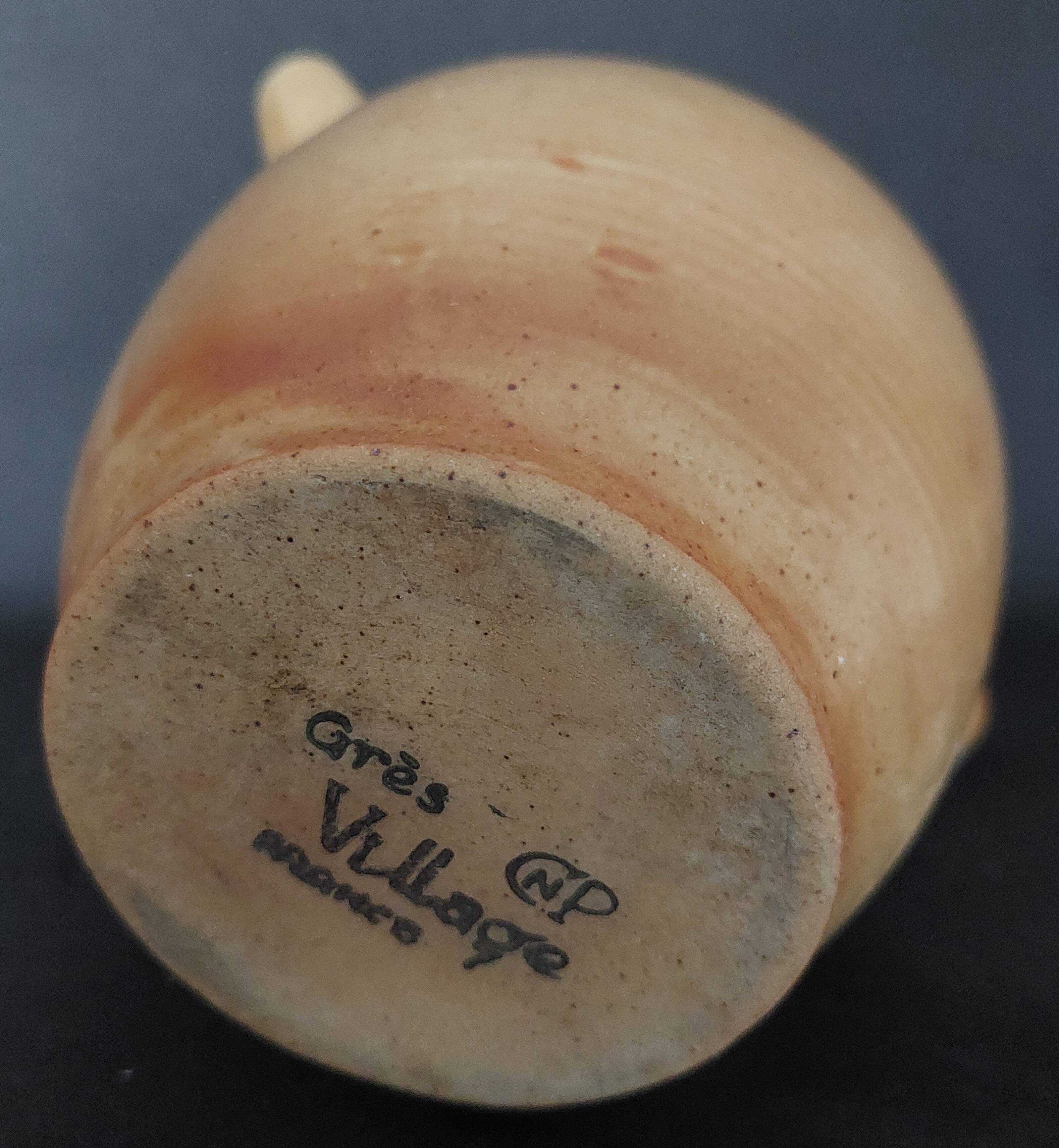 20th century village stoneware goat jug