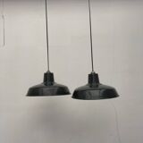 Enameled sheet metal pendant lights