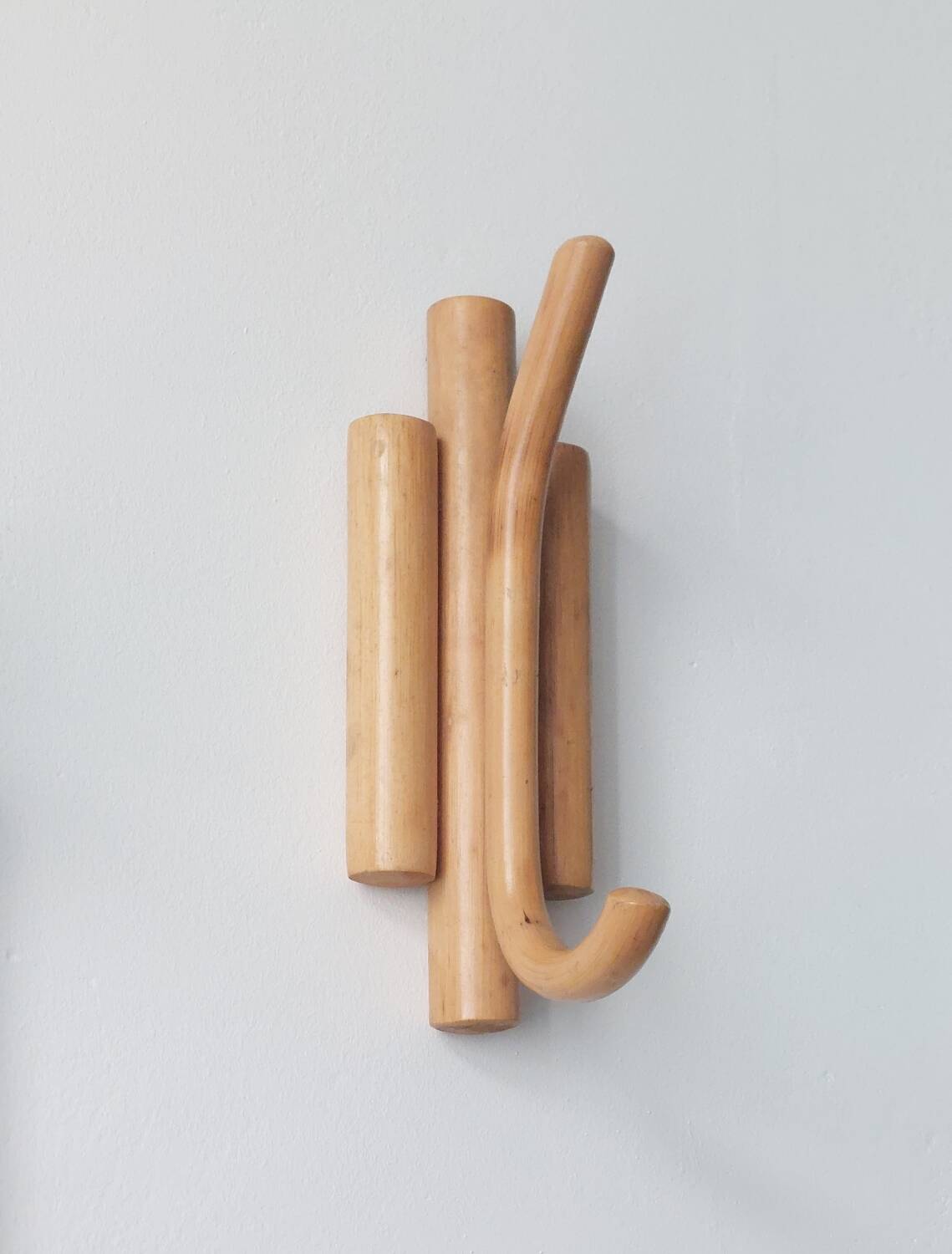 Porte-manteaux muraux vintage en bambou du milieu du siècle