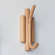 Porte-manteaux muraux vintage en bambou du milieu du siècle