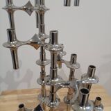 Set of modular Nagel candlesticks from the 1970s + 7 vintage candles