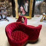 Indiscreet in red velvet and gilded wood from the Napoleon III period