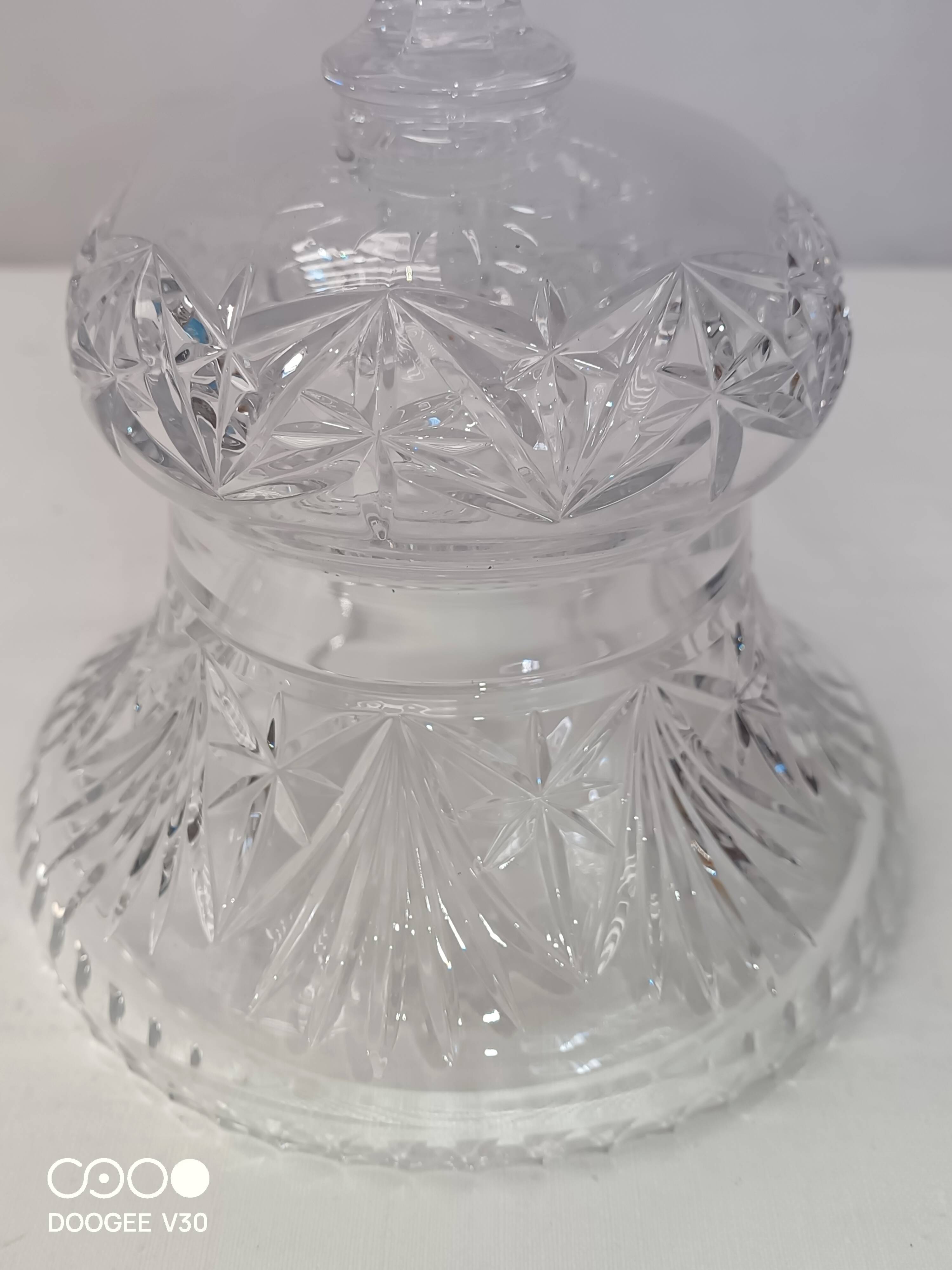 Large antique crystal cut vase