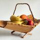 Chic folding table basket wood and bamboo vintage