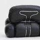 Vintage Okay armchairs by Adriano Piazzesi black leather 1970s, set of 2