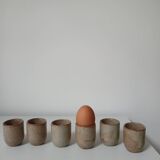 Set of 6 stoneware egg cups