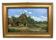 Small vintage oil on canvas "The farm and its yard"