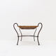 Vintage coffee table in wrought iron and woven rattan - 1970s