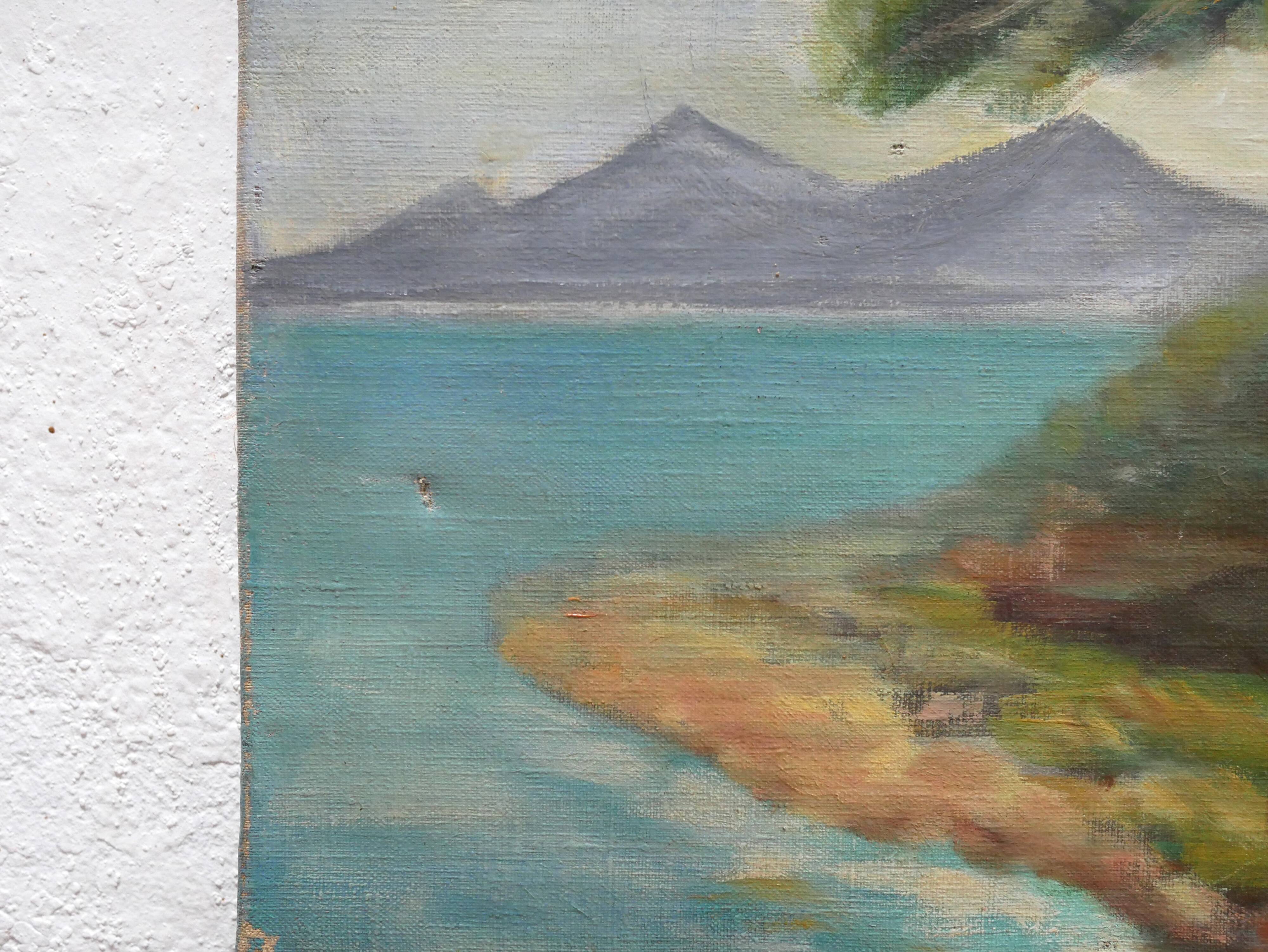 Painting on old canvas signed Lévêque