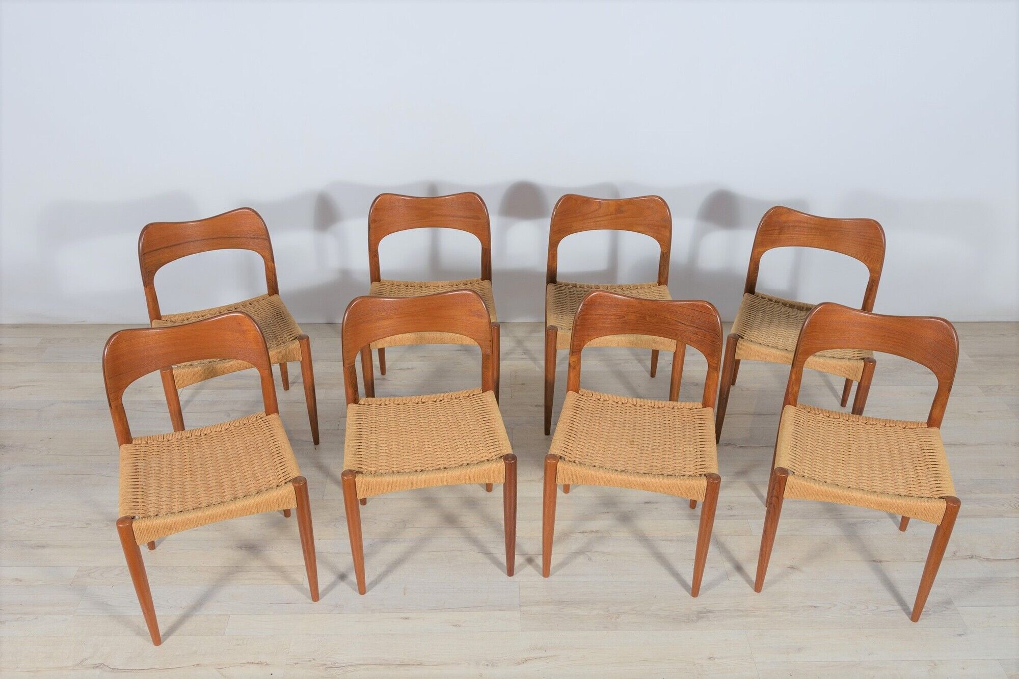 Danish Dining Chairs by Arne Hovmand-Olsen for Mogens Kold, 1960s, Set of 8
