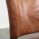 Set of 4 cognac-coloured cowleather dining chairs with decorative nails