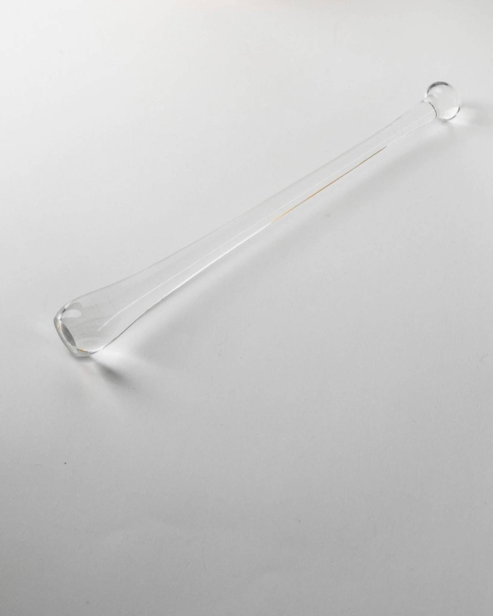 Transparent Glass Pitcher with Yellow Metal Sleeve and Pestle - Memphis Style, 1980s Italy
