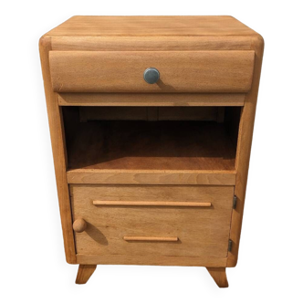 Vintage bedside table with compass legs