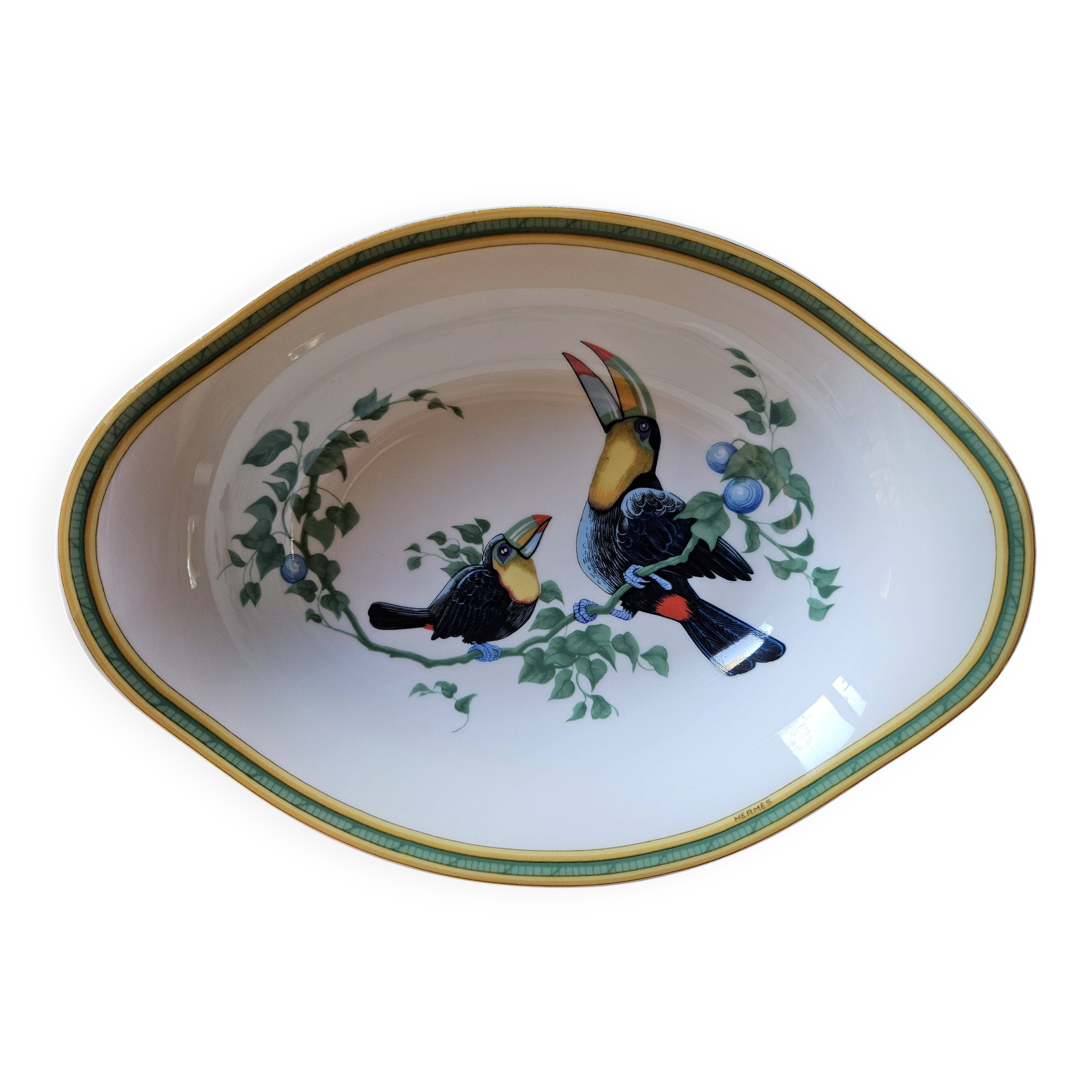 Petit plat de sercice Hermès "Toucans"
