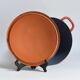 Large vintage saucepan or casserole dish in orange enameled cast iron