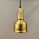 Small golden Danish hanging lamp in metal and brass.