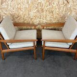 Pair of teak easy armchairs by Svend Aage Eriksen for Glostrup