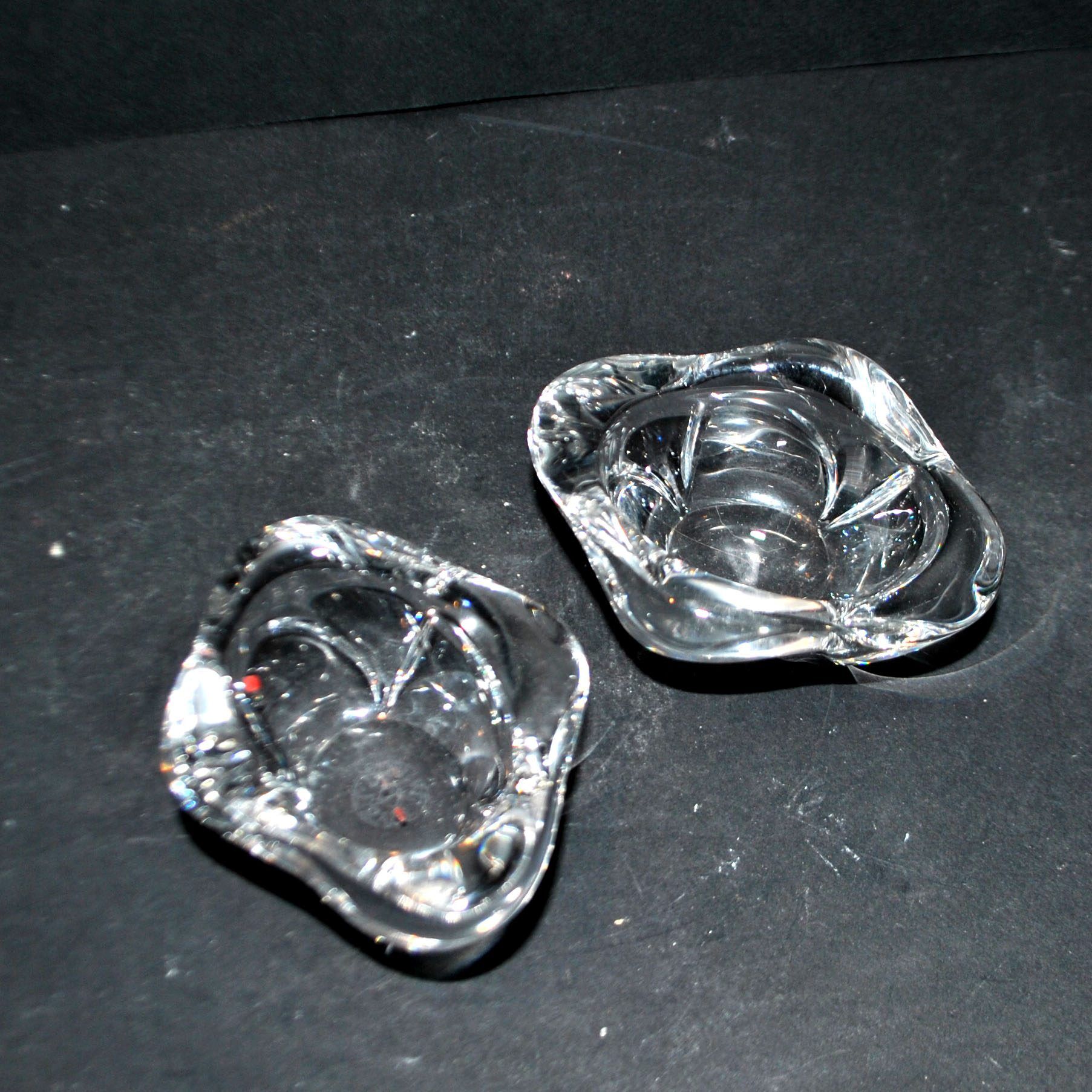 Bayel modernist design crystal salt cellars - vintage salt cellars