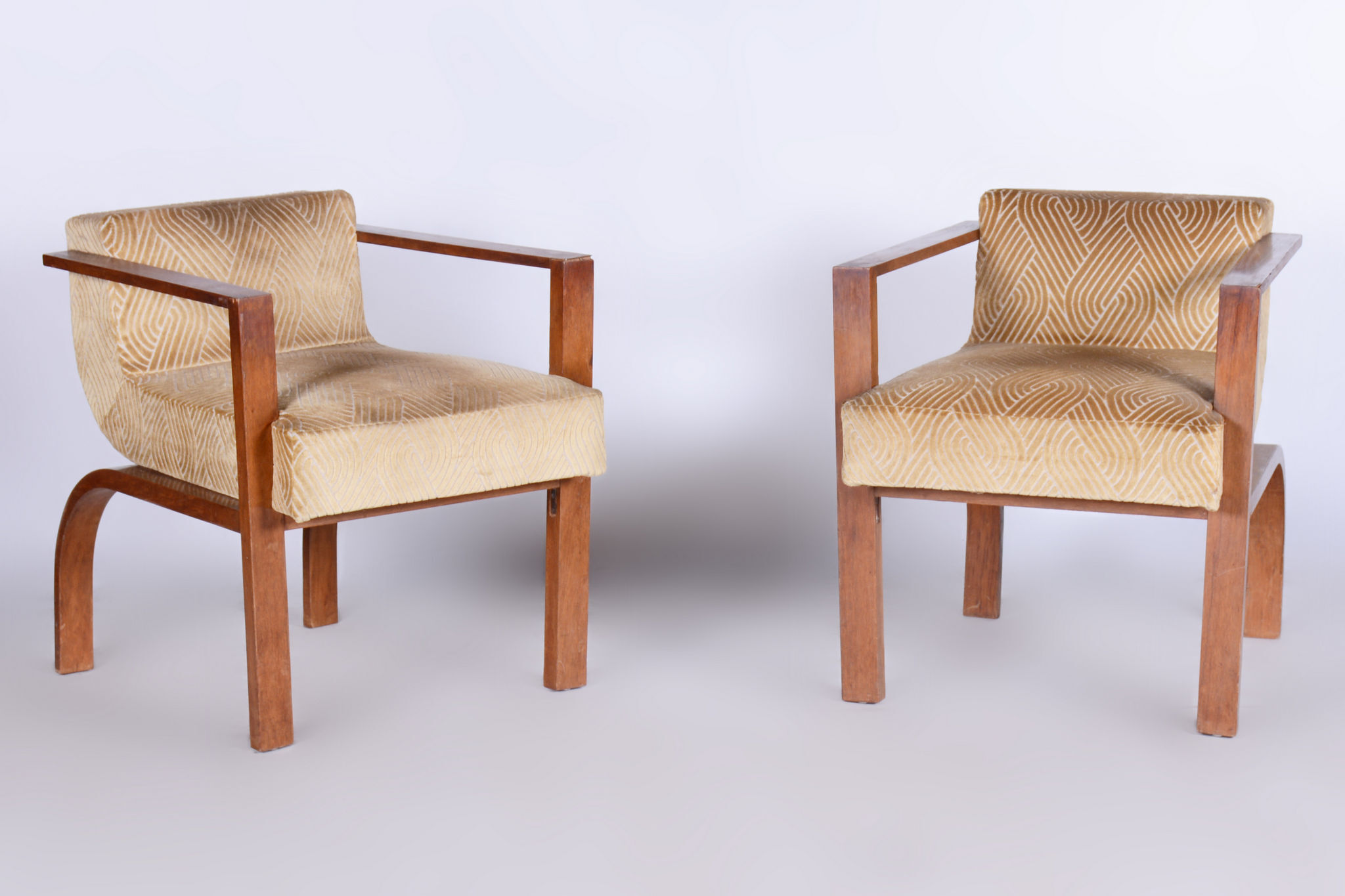 Palisander Seating Set with Coffee Table, Art Deco, Restored, France, 1920s