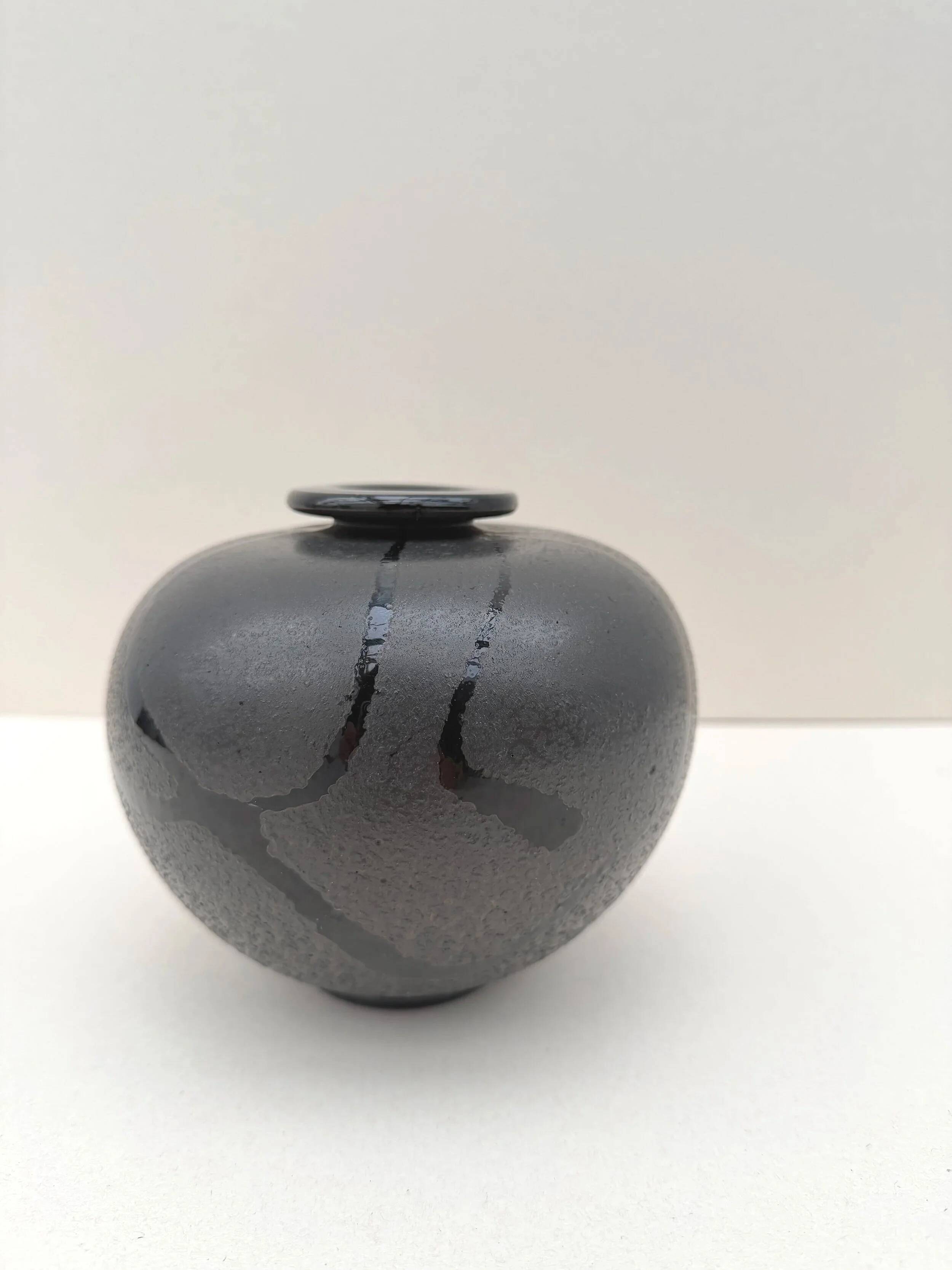 Glass vase by Robert Pierini, France 1980