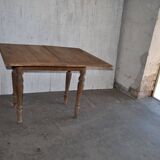 Rustic brown solid wood dining table, 1950s.
