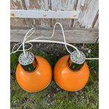Orange pendant lamps