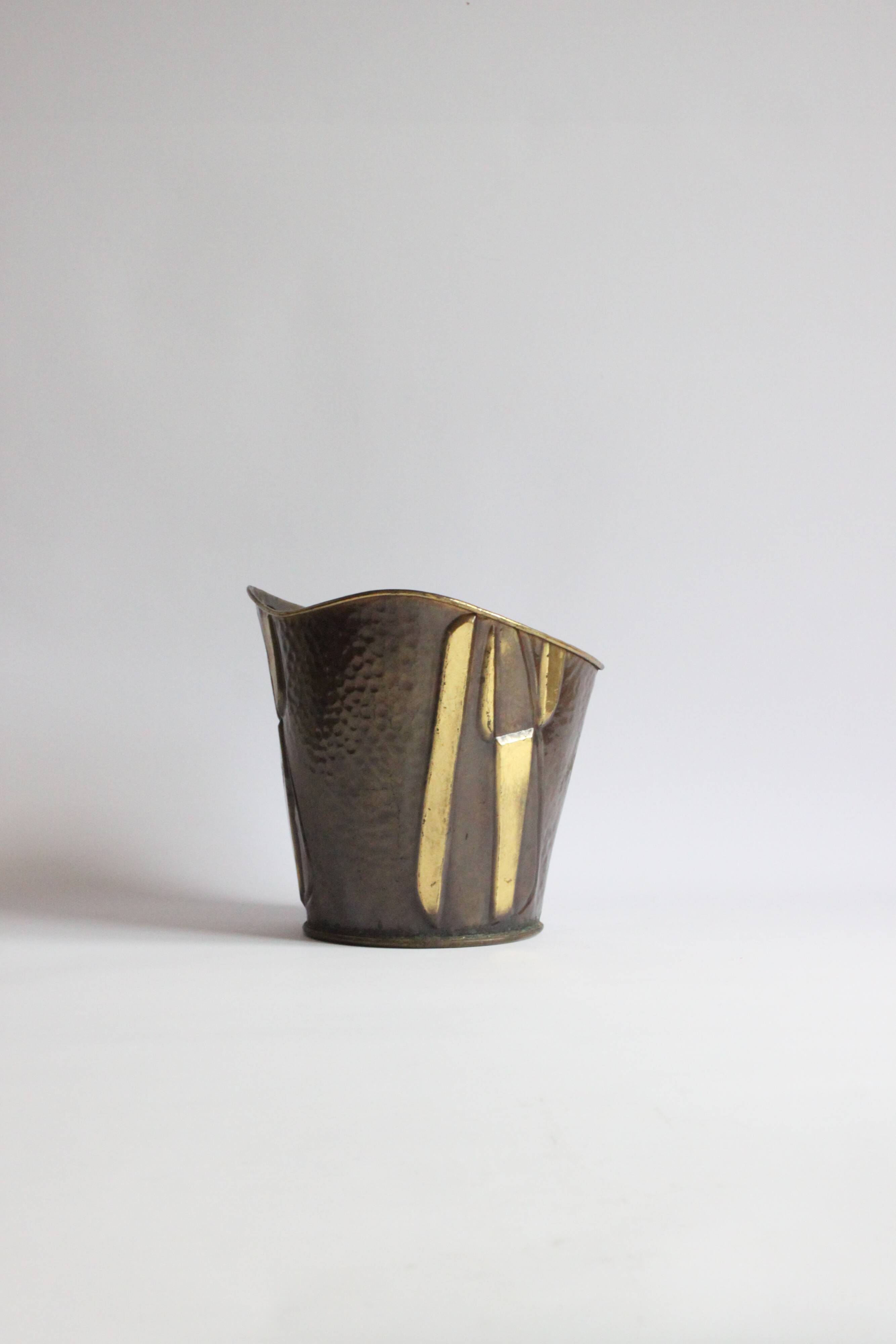 Modernist copper cachepot, 1950s.