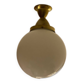 Antique opaline glass ball pendant light